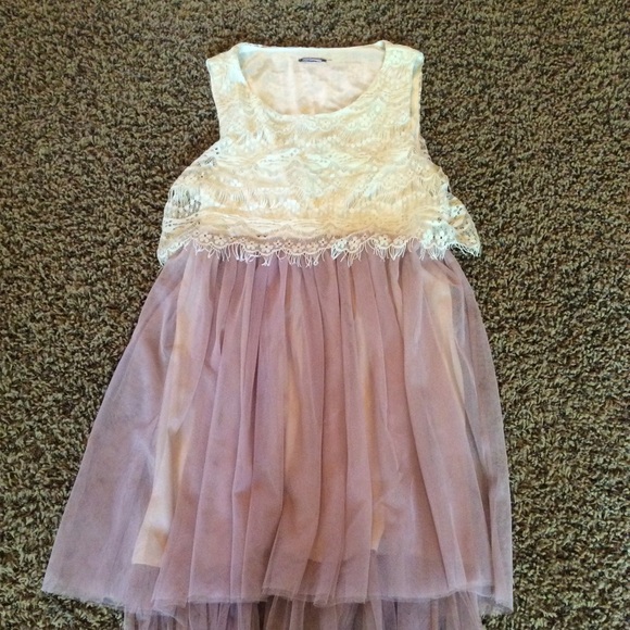 Dresses & Skirts - Cream & dusty pink dress
